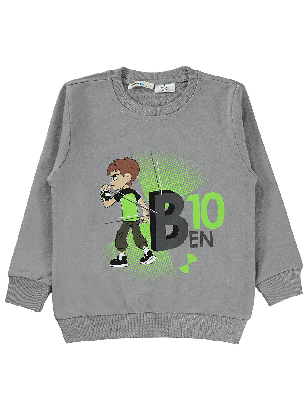 Ben 10 Erkek Çocuk Sweatshirt 2-5 Yaş Gri