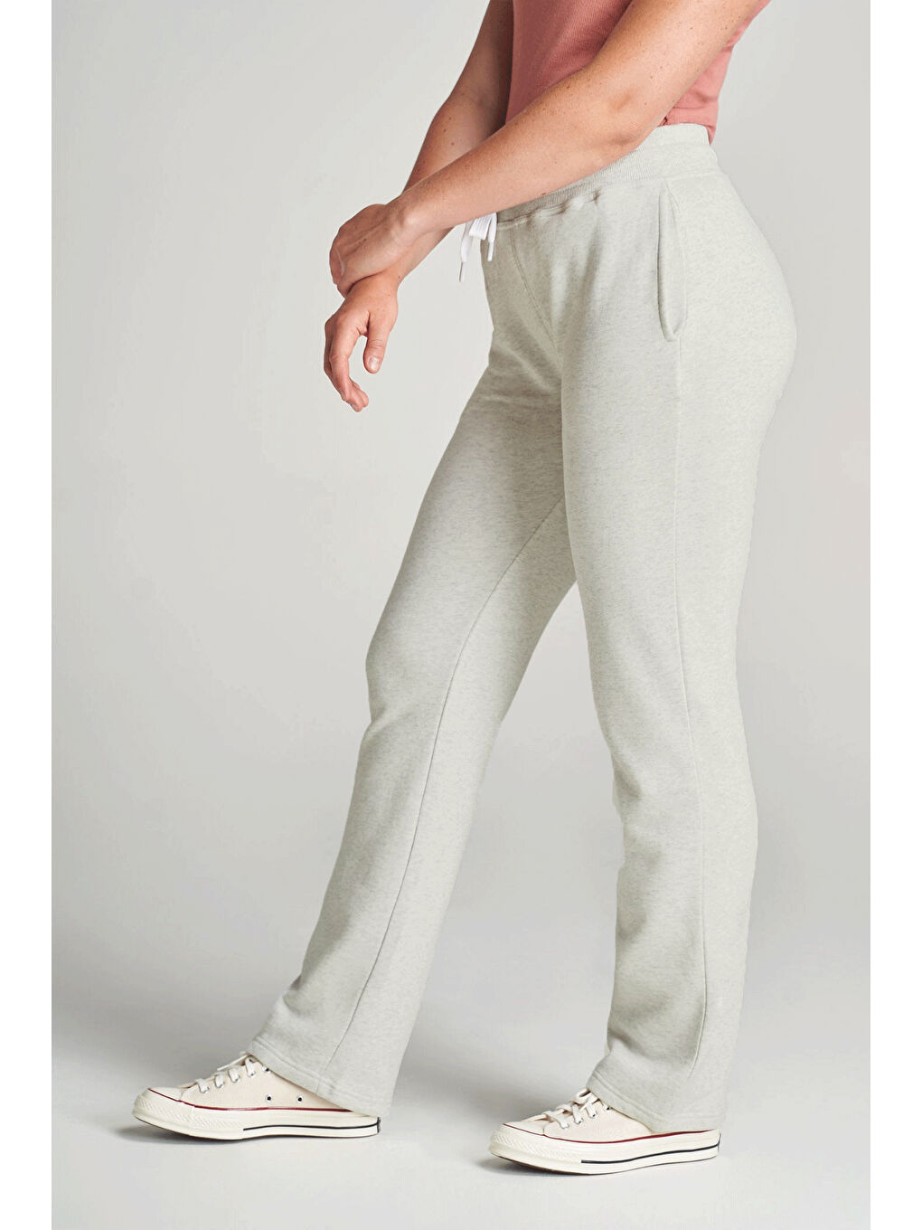 Bej Kadın İçi Polarlı 3 iplik Kalın Eşofman Altı SPR24EAK95-3