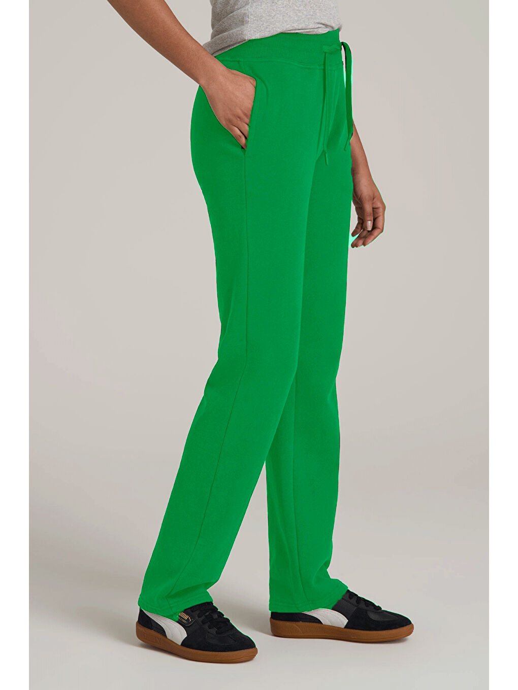 Yeşil Kadın İçi Polarlı 3 iplik Kalın Eşofman Altı SPR24EAK95-3