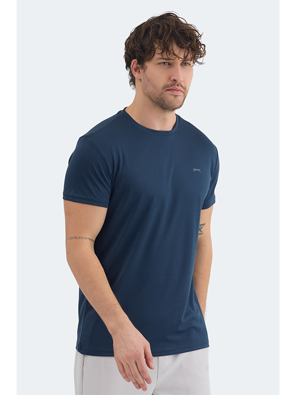 İndigo OMAR KTN Erkek Indigo Tişört-4