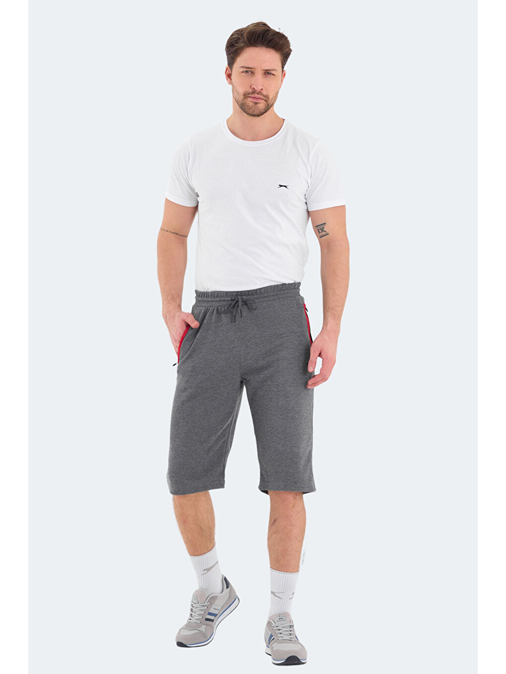 NEER Erkek Cepli Kapri Koyu Gri Şort-4