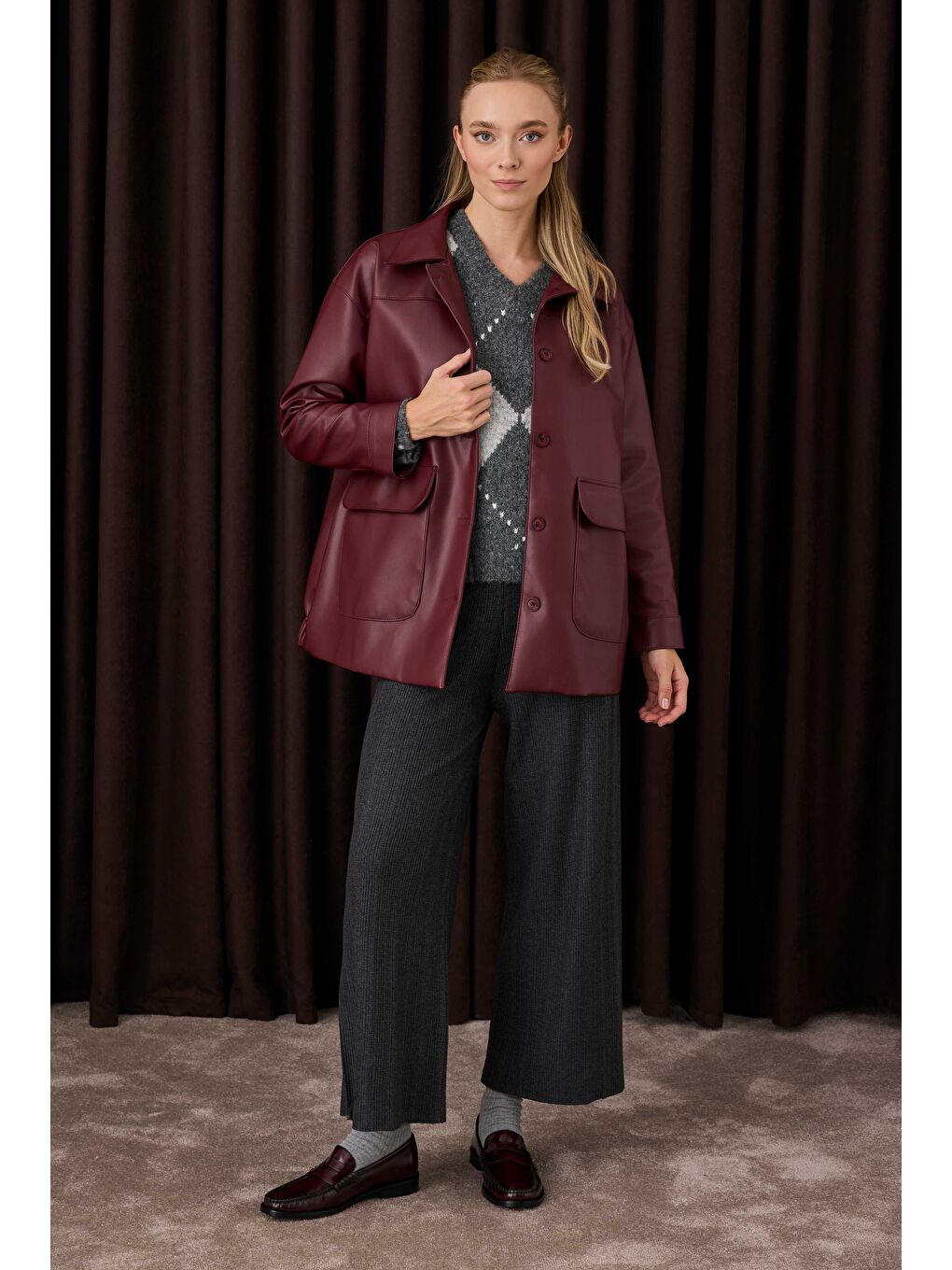 Fitilli Triko Pantolon Antrasit-2