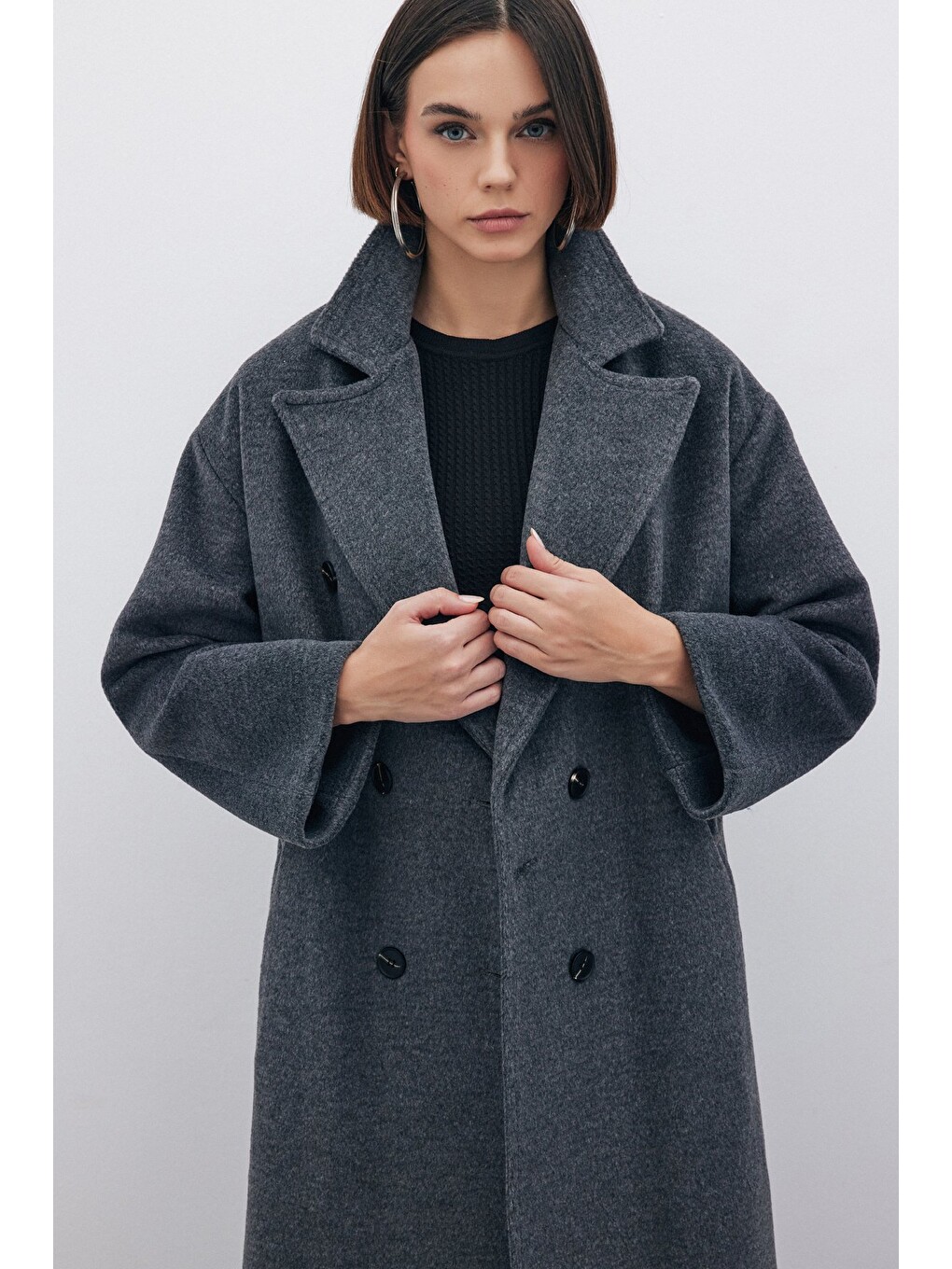 Kruvaze Uzun Kaban - Antrasit-4