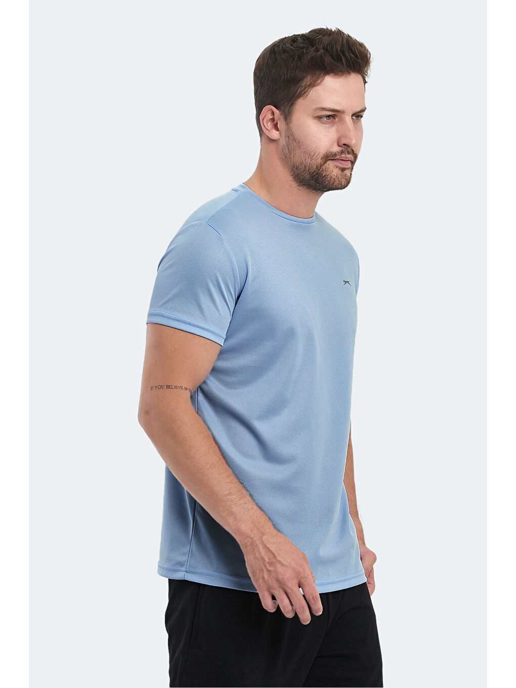 OMAR KTN Erkek Açık Mavi Tişört-3