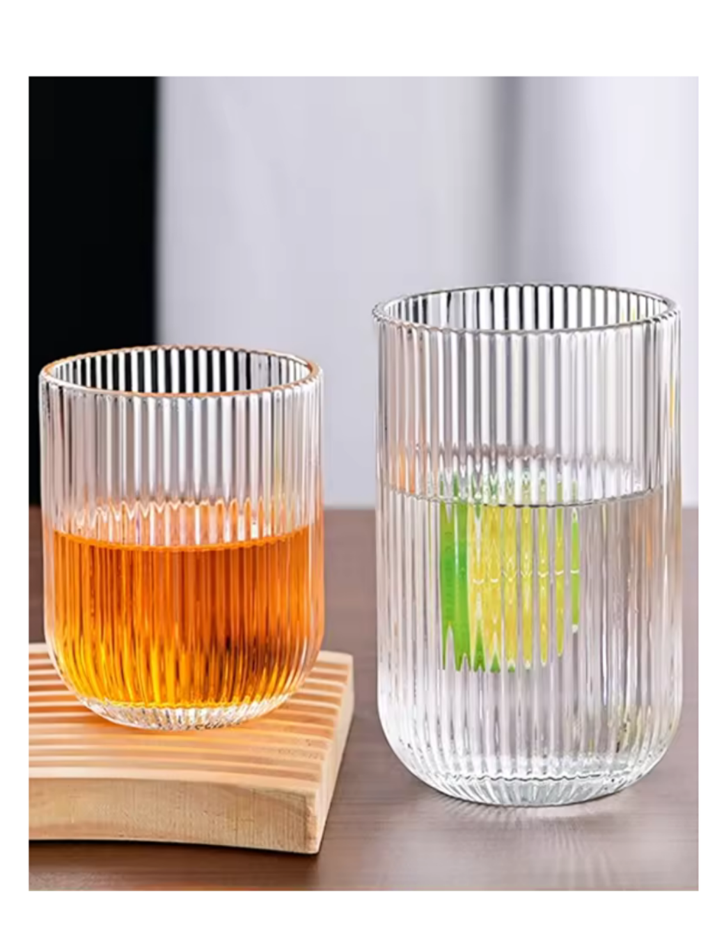 Renksiz Çizgili Su Meşrubat Latte Nescafe Smoothie Cam Bardak 3 Adet 260 ml2013-2