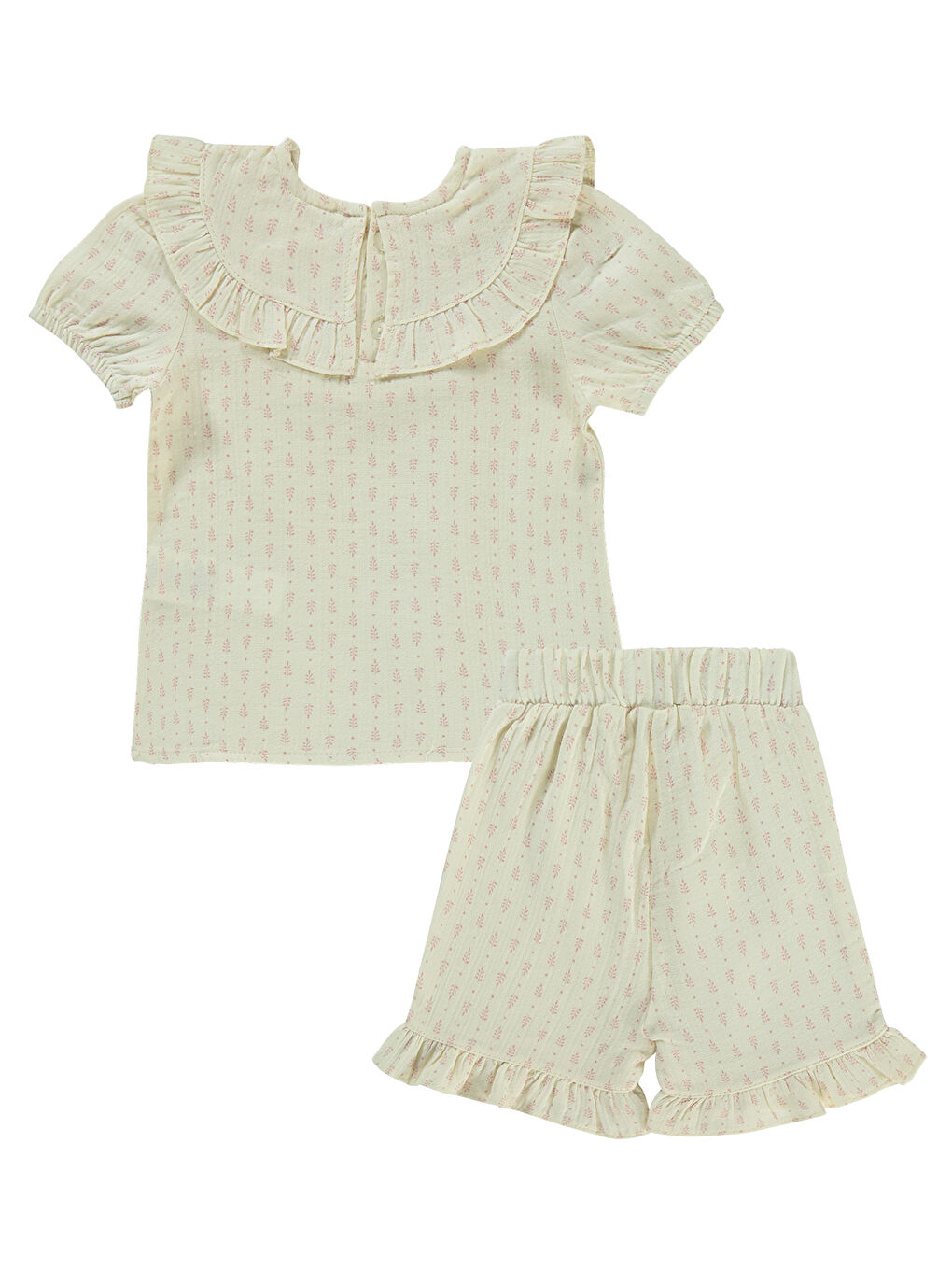 Baby Kız Bebek Şortlu Takım 6-18 Ay Ekru-1