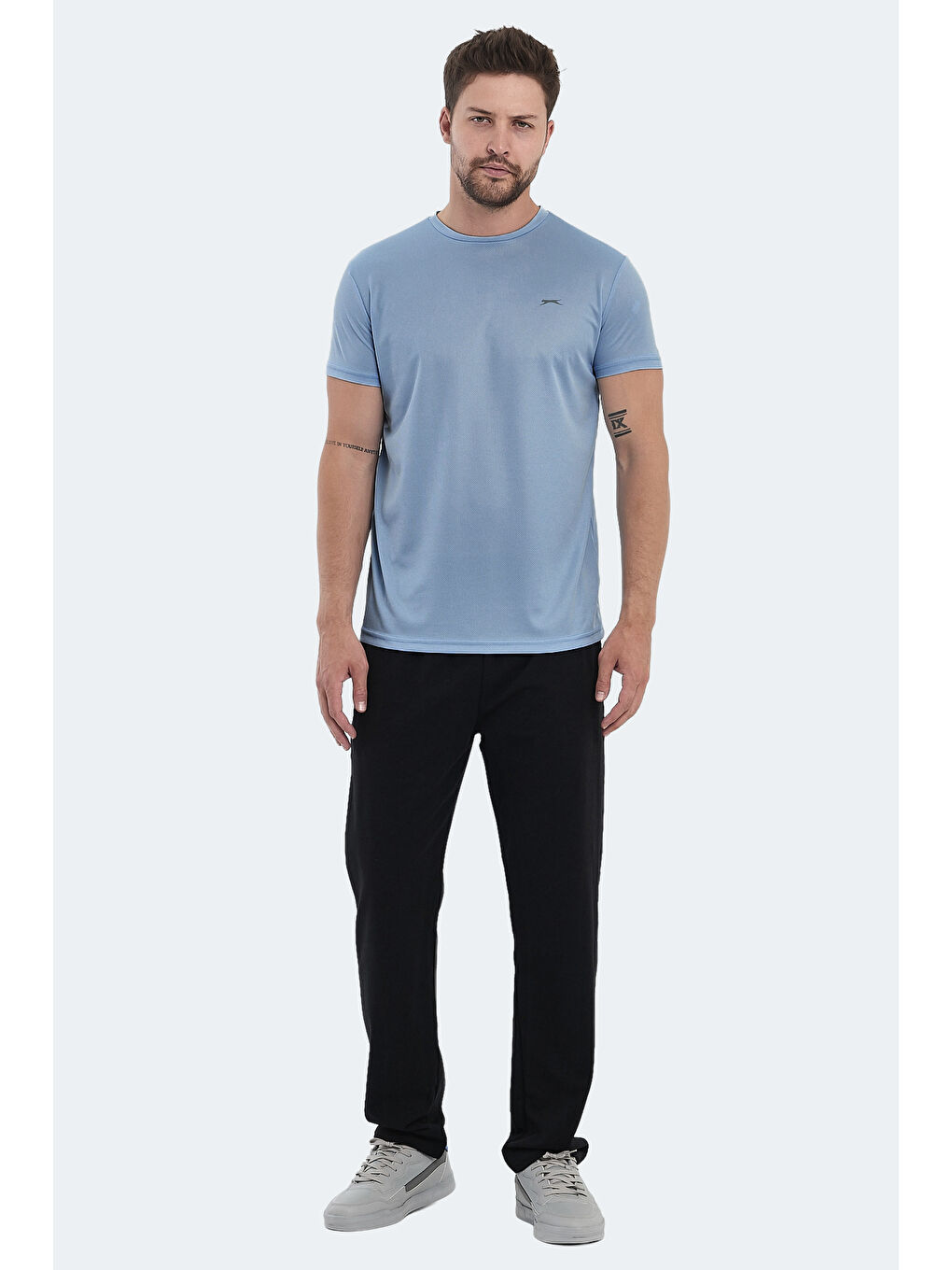 OMAR KTN Erkek Açık Mavi Tişört-7