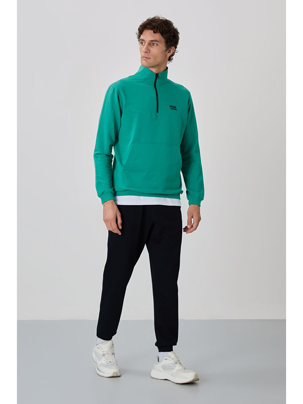 Herbert Deniz Yeşil - Lacivert  Dik Yaka Eşofman Takım - 85233-4