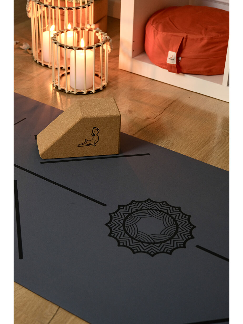 Bej Nature Serisi Mantar Yarım Yoga Bloku-3