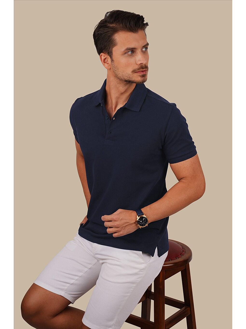Etikmen Lacivert Yaka Desenli Erkek Polo Yaka Tişört - 4