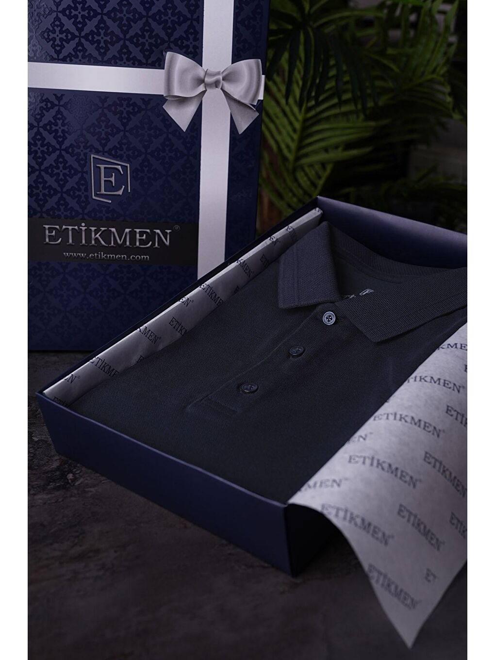 Etikmen Lacivert Yaka Desenli Erkek Polo Yaka Tişört - 3