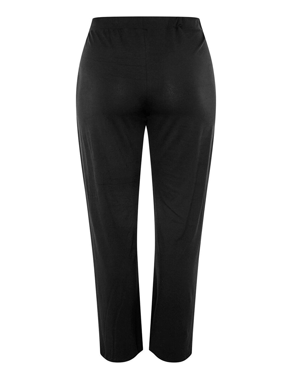 Siyah Büyük Beden Pile Detaylı Beli Lastikli Cepli Geniş Paça Pantolon 213839-8
