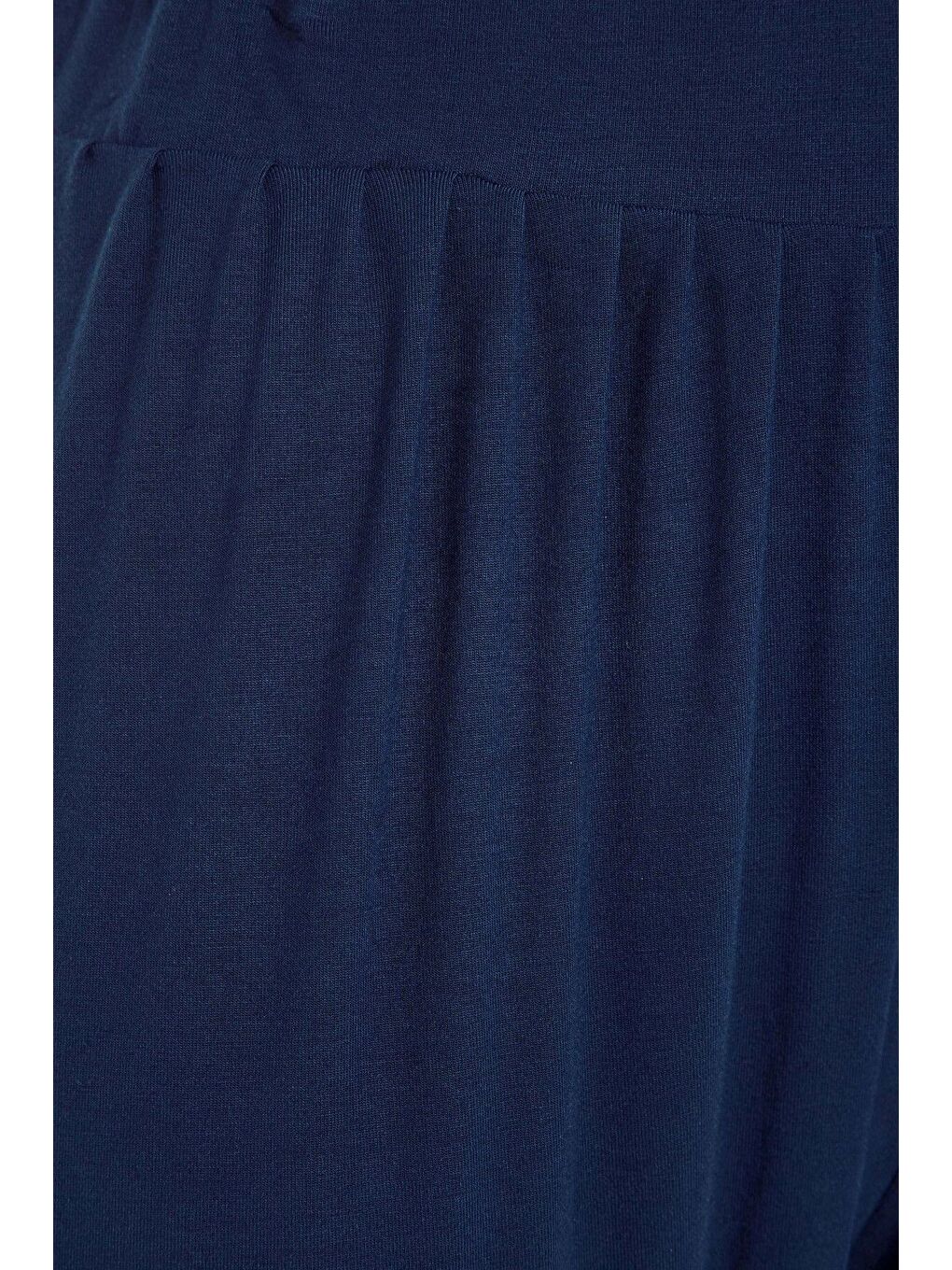 Lacivert Büyük Beden Paçası ve Beli Lastik Detaylı Cepli Jogger Pantolon 144780-4