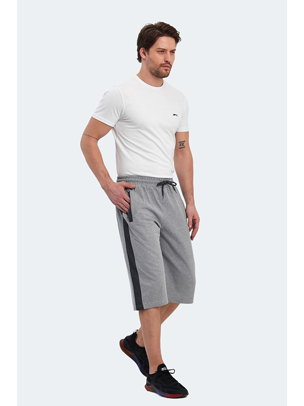 NARAYAN IN Erkek Cepli Kapri Gri Şort-5