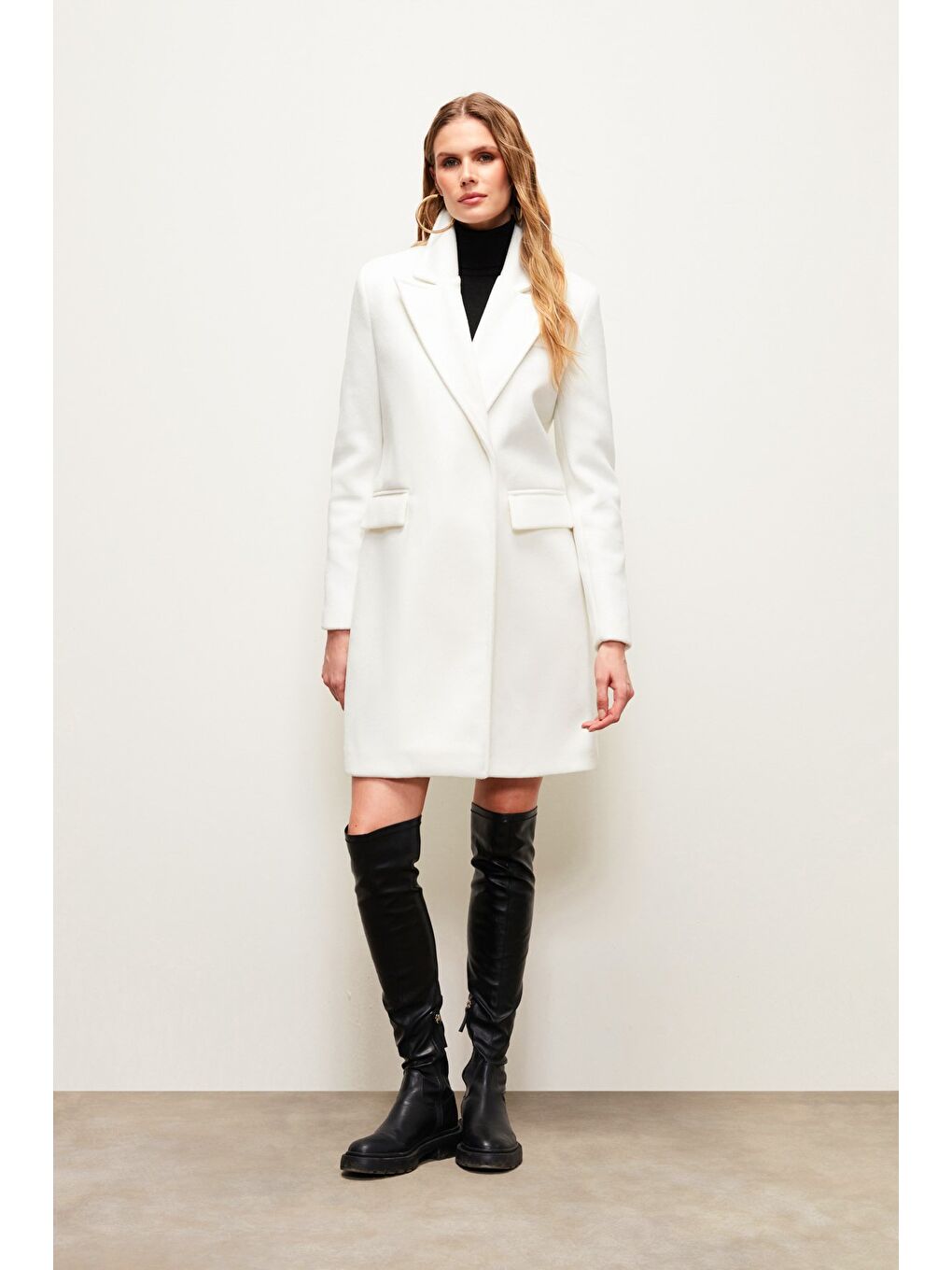 Cepli Kaşe Kaban - Ekru