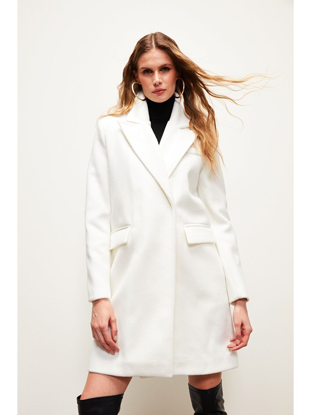 Cepli Kaşe Kaban - Ekru-1