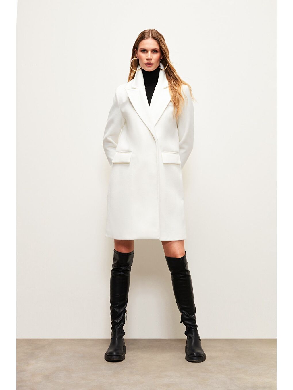 Cepli Kaşe Kaban - Ekru-3