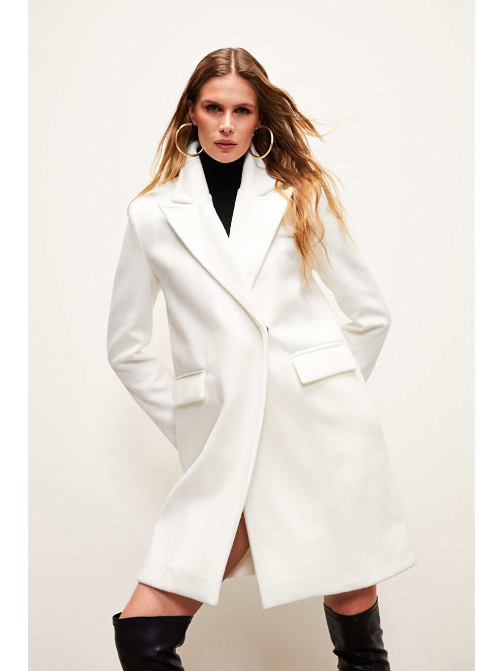 Cepli Kaşe Kaban - Ekru-4