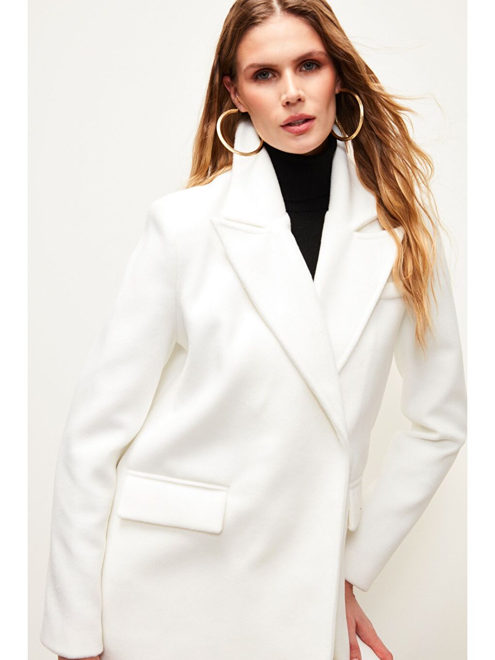 Cepli Kaşe Kaban - Ekru-5