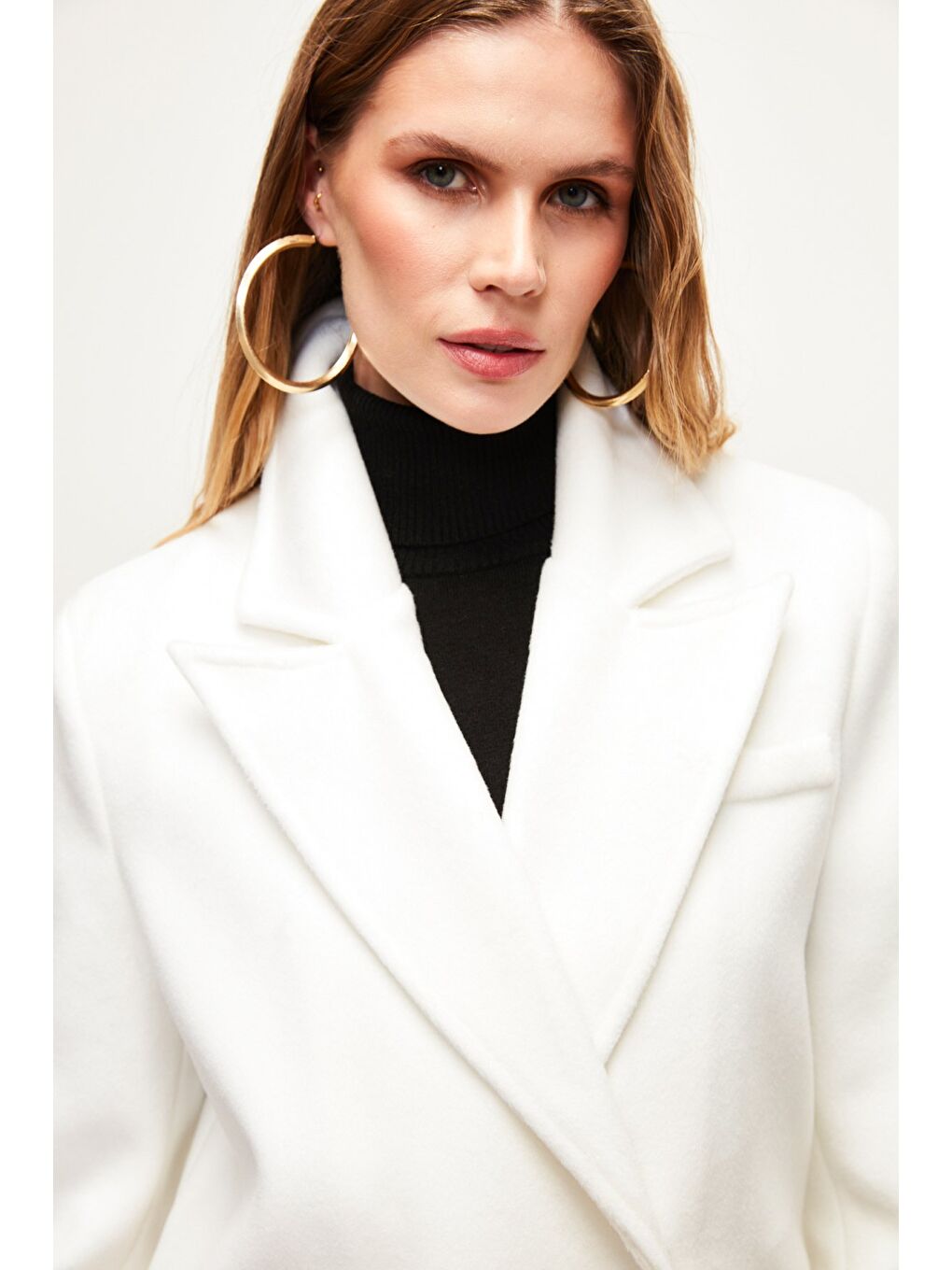 Cepli Kaşe Kaban - Ekru-6