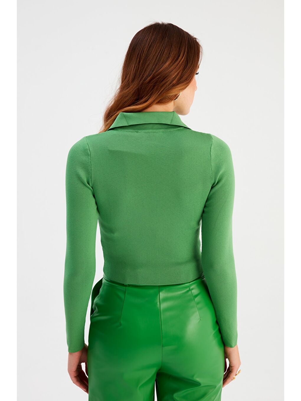 Polo Yaka Triko - Yeşil-6