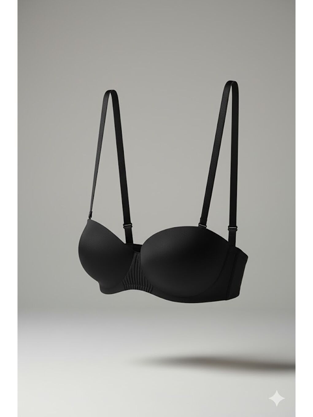 Destekli Lazer Soft Kap Tulum Straplez Sütyen C16025 Siyah