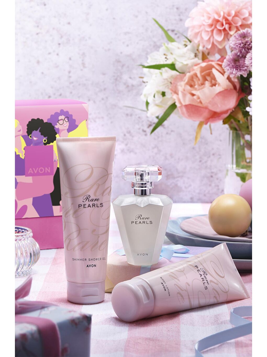 Rare Pearls Kadın Parfüm Losyon ve Duş Jeli Hediye Seti-1