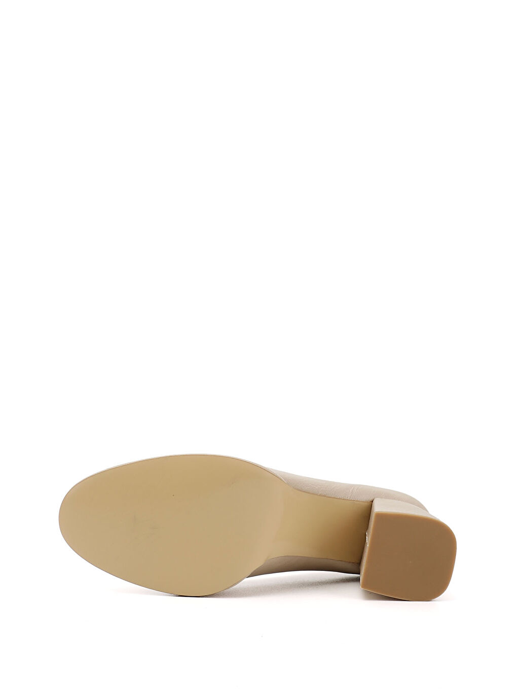 Bej Kadın AÇIK NUDE Orta Kalın Platform Topuklu Ayakkabı-4