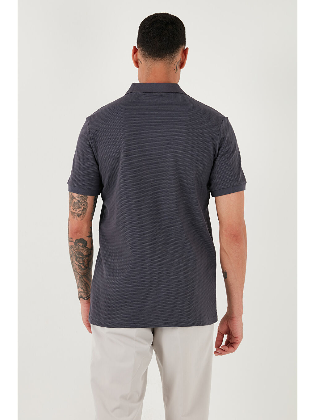 Buratti Antrasit Pamuklu Regular Fit Fermuarlı Polo Yaka Erkek T Shirt 5902915 - 5