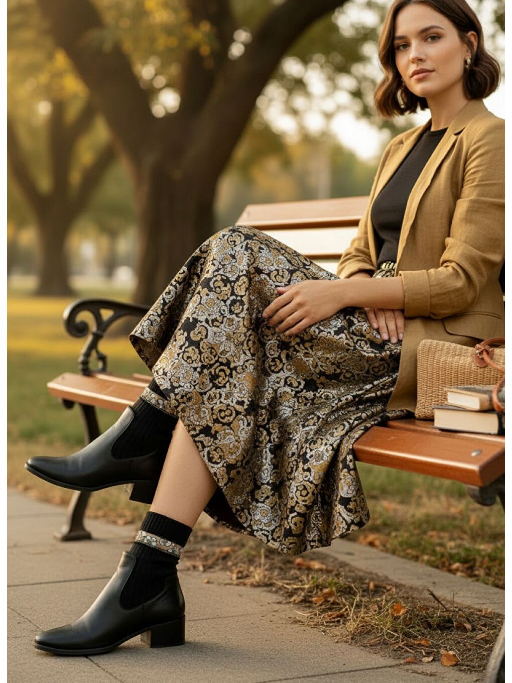 Karışık Kadın 12’li Premium Soket Çorap Seti – Taş İşlemeli Çiçek Desenli (12 Çift)-3