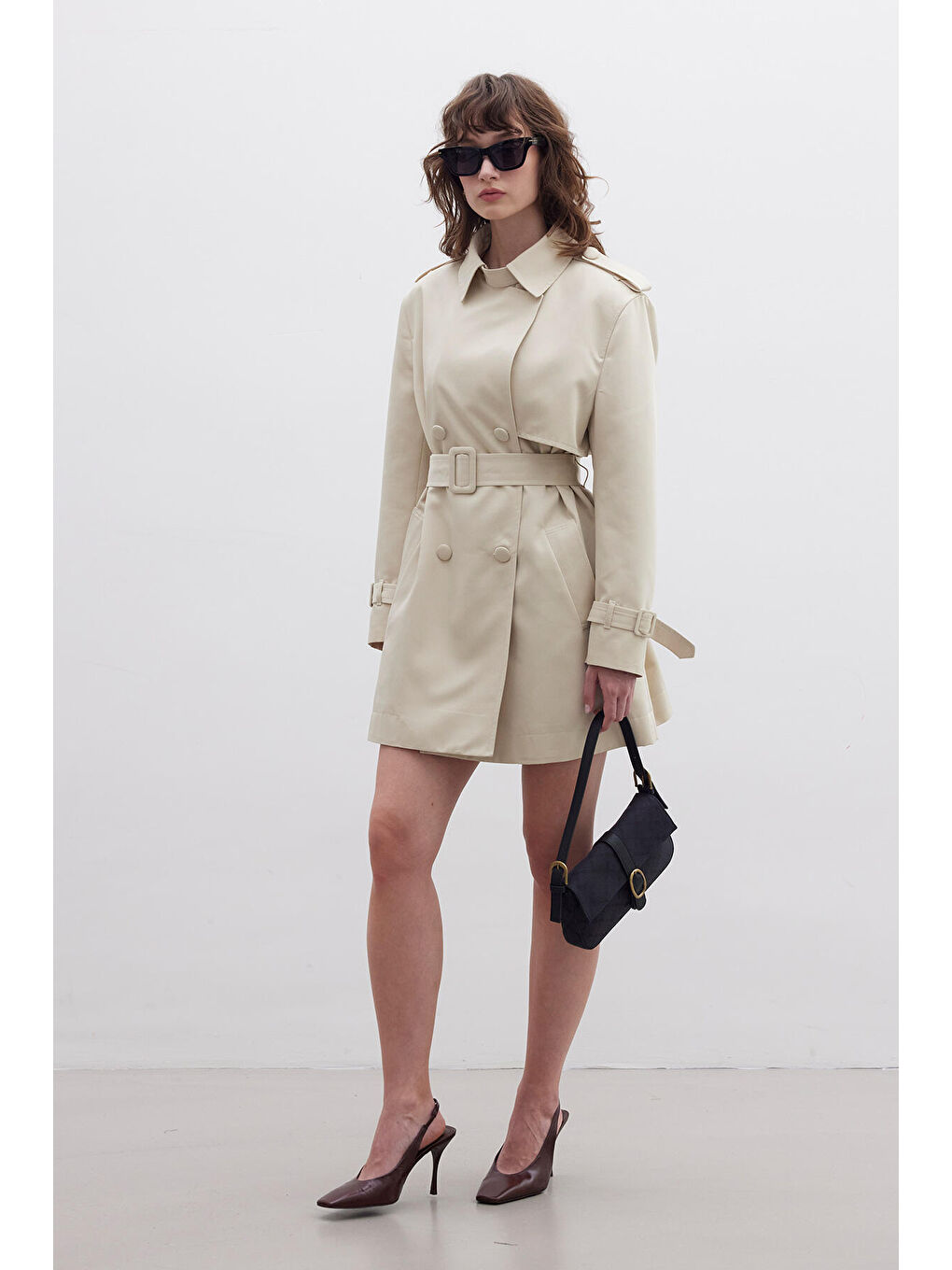 Chelsea Kruvaze Trençkot Bej-2