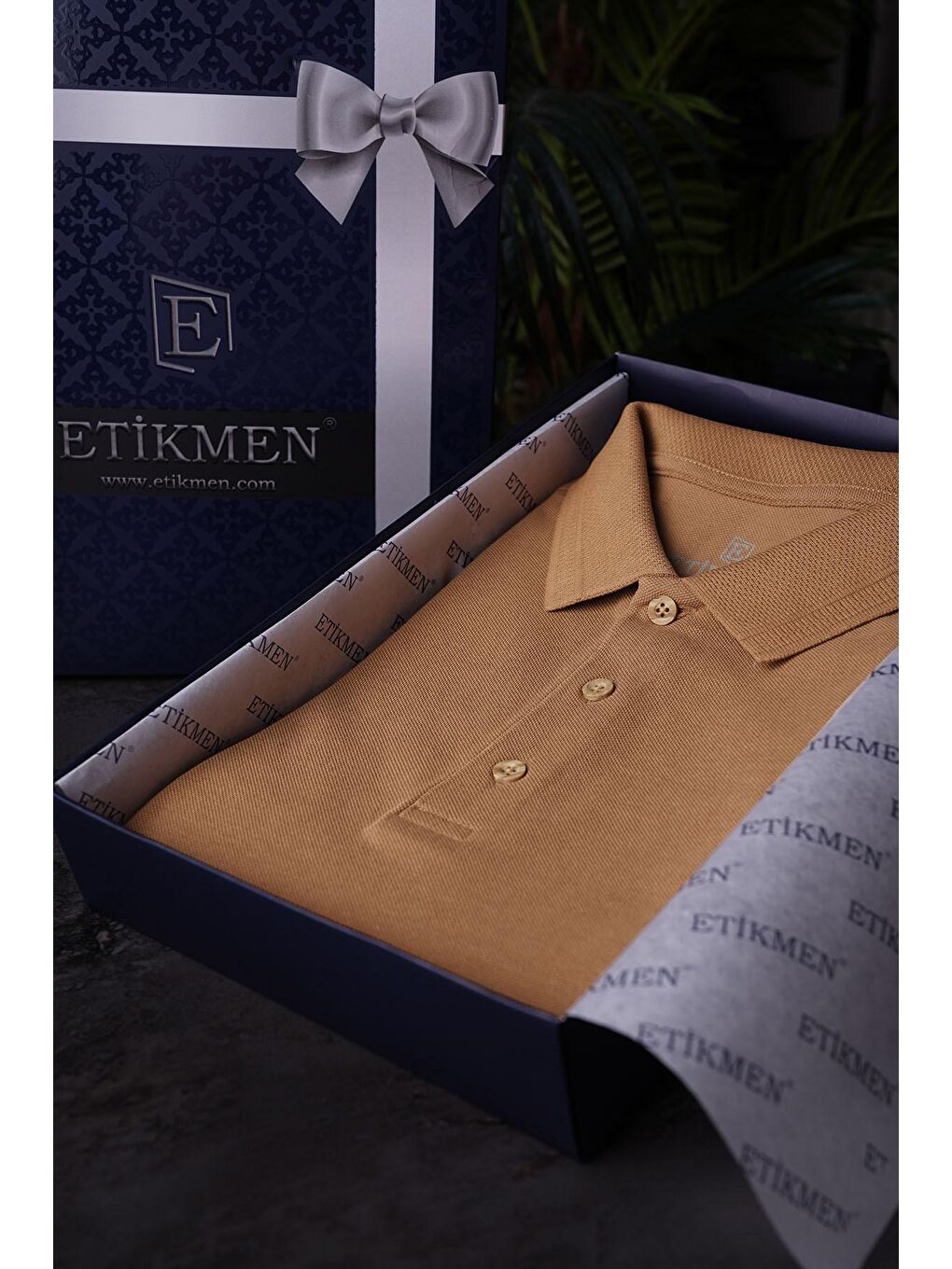 Etikmen Kahverengi Taba Yaka Desenli Erkek Polo Yaka Tişört - 3