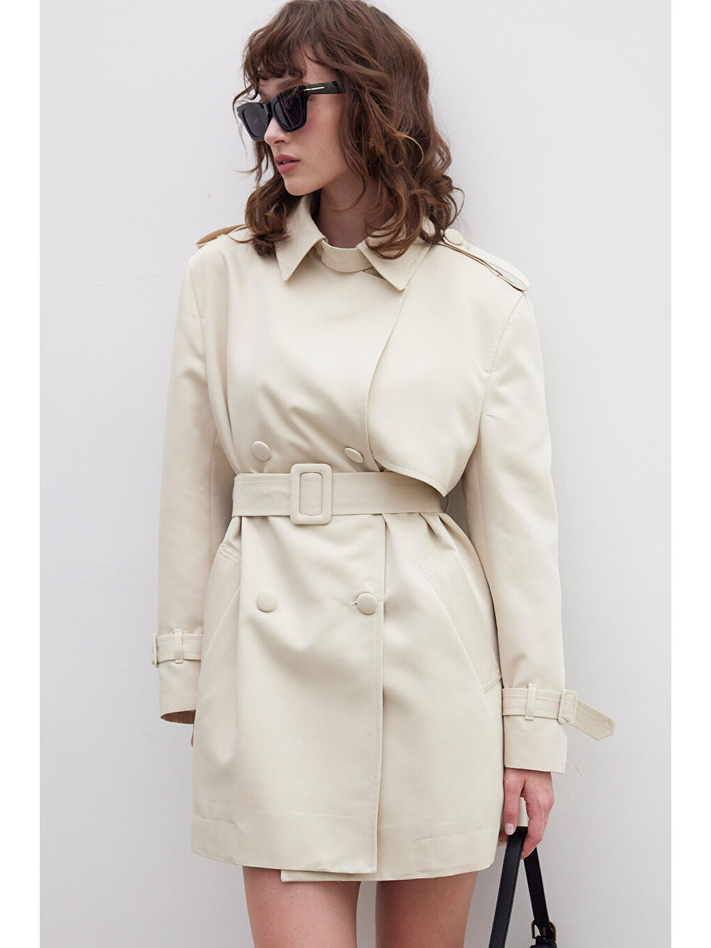 Chelsea Kruvaze Trençkot Bej-4