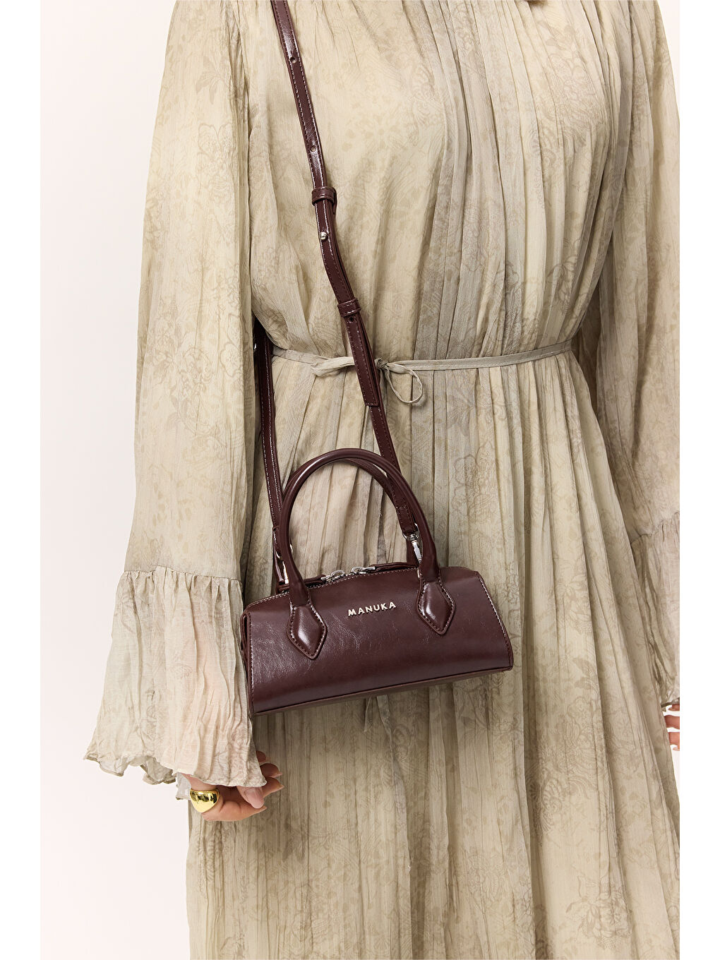 Deri Polo Mini Çanta Kahverengi-1