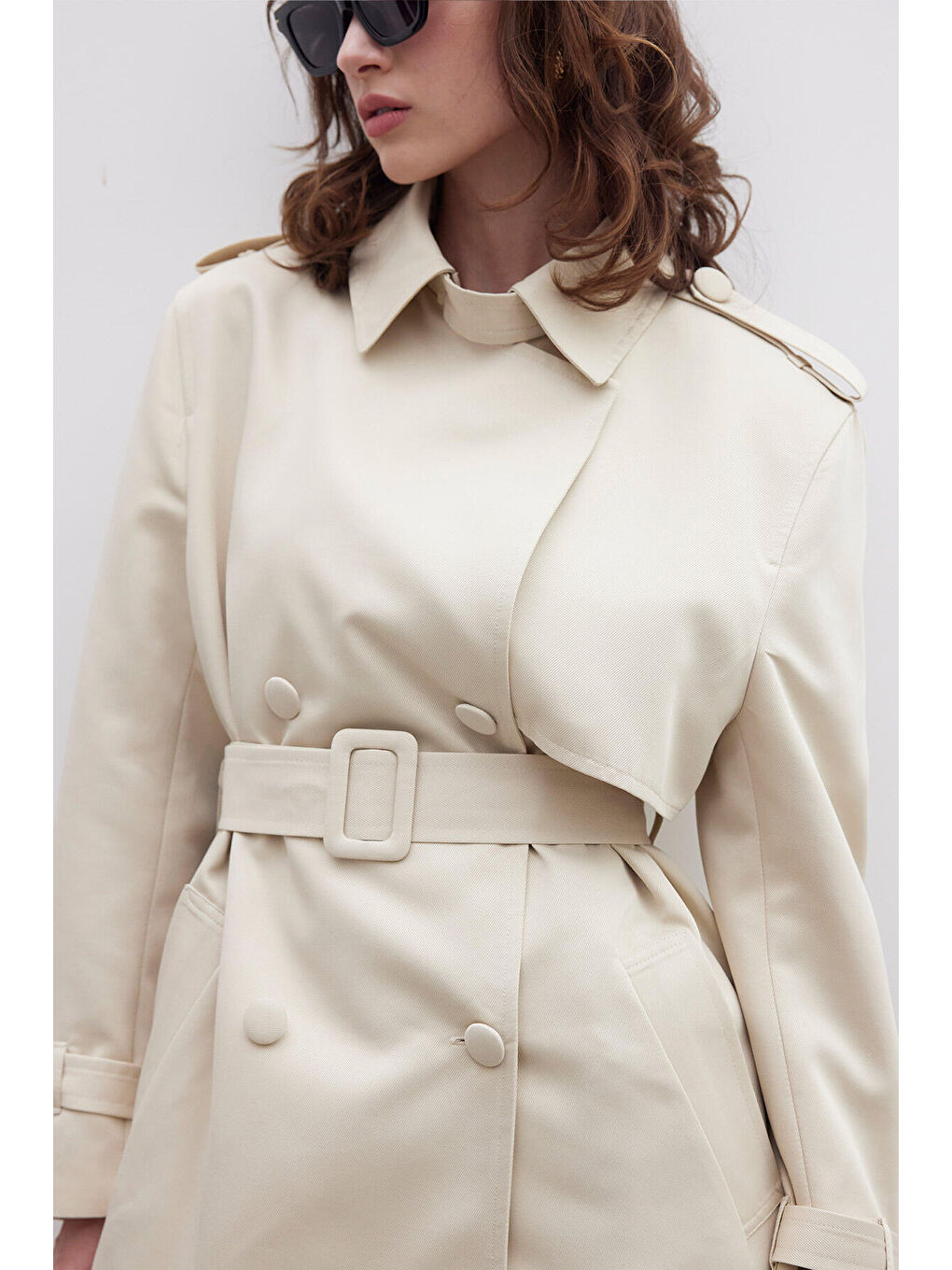 Chelsea Kruvaze Trençkot Bej-6