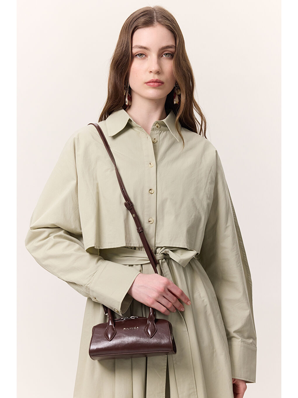 Deri Polo Mini Çanta Kahverengi-2