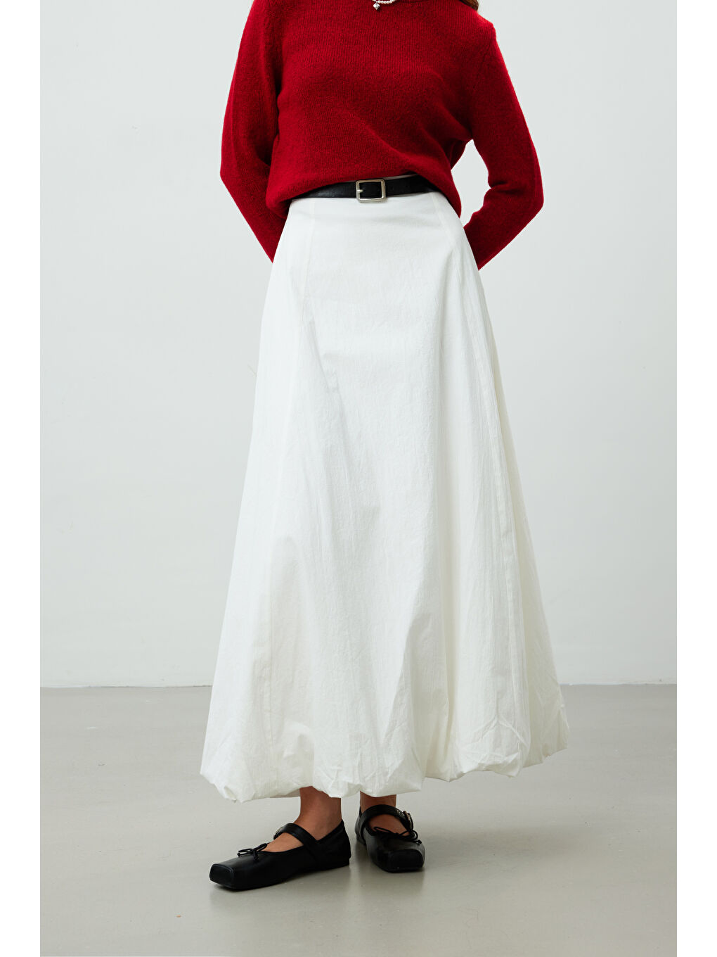 Balon Form Etek Ekru-1