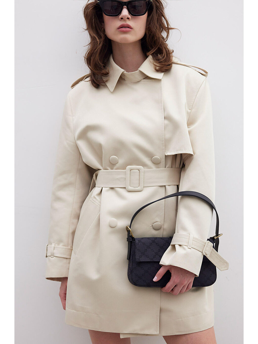 Chelsea Kruvaze Trençkot Bej-7