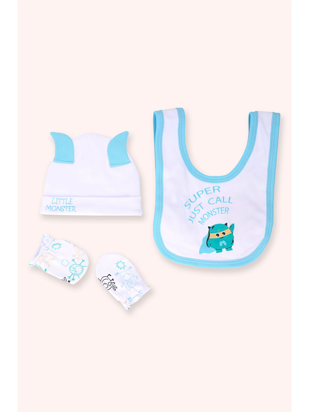 Yenidoğan Beyaz Önlük Eldiven Seti