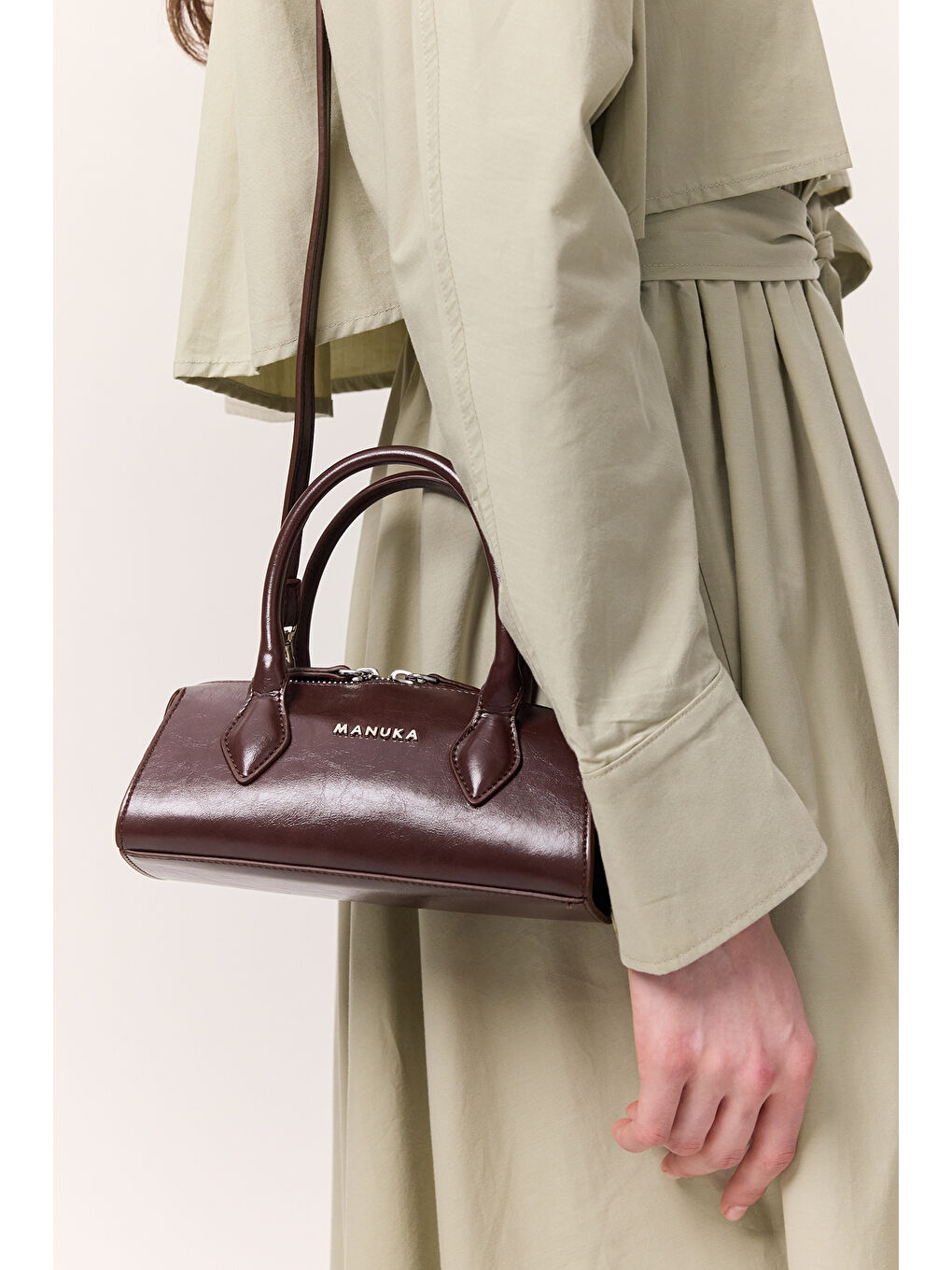 Deri Polo Mini Çanta Kahverengi-3