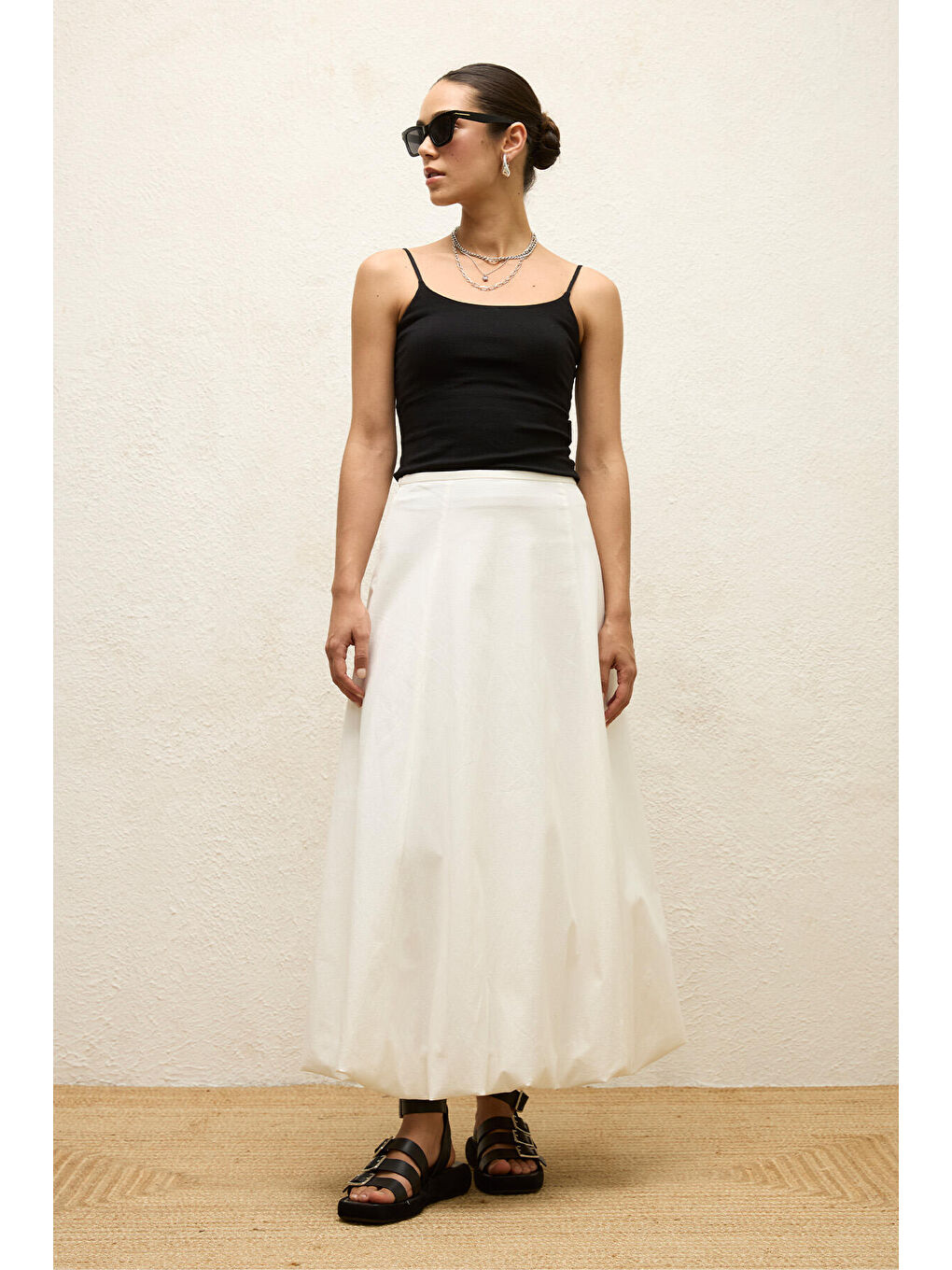 Balon Form Etek Ekru-3