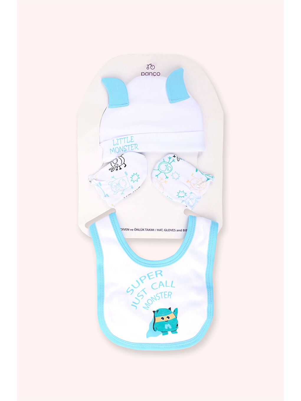 Yenidoğan Beyaz Önlük Eldiven Seti-1