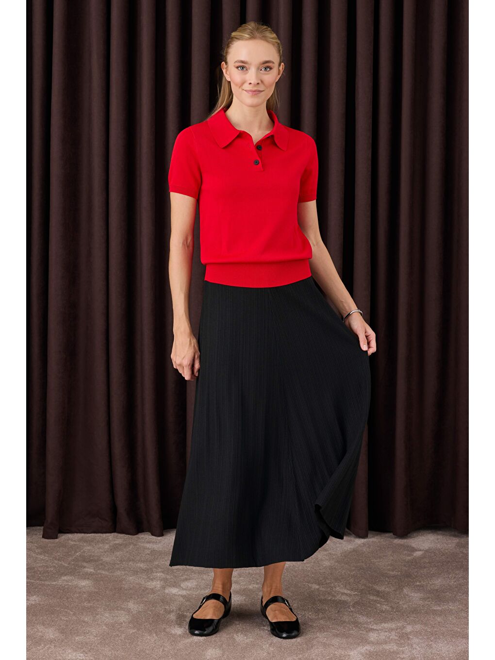 Fitilli Triko Etek Siyah-1