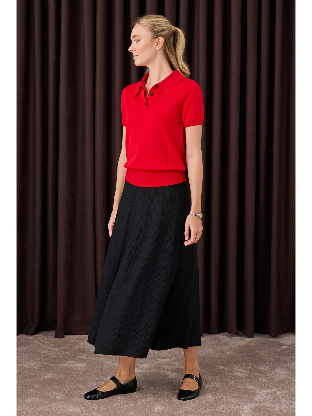 Fitilli Triko Etek Siyah-2