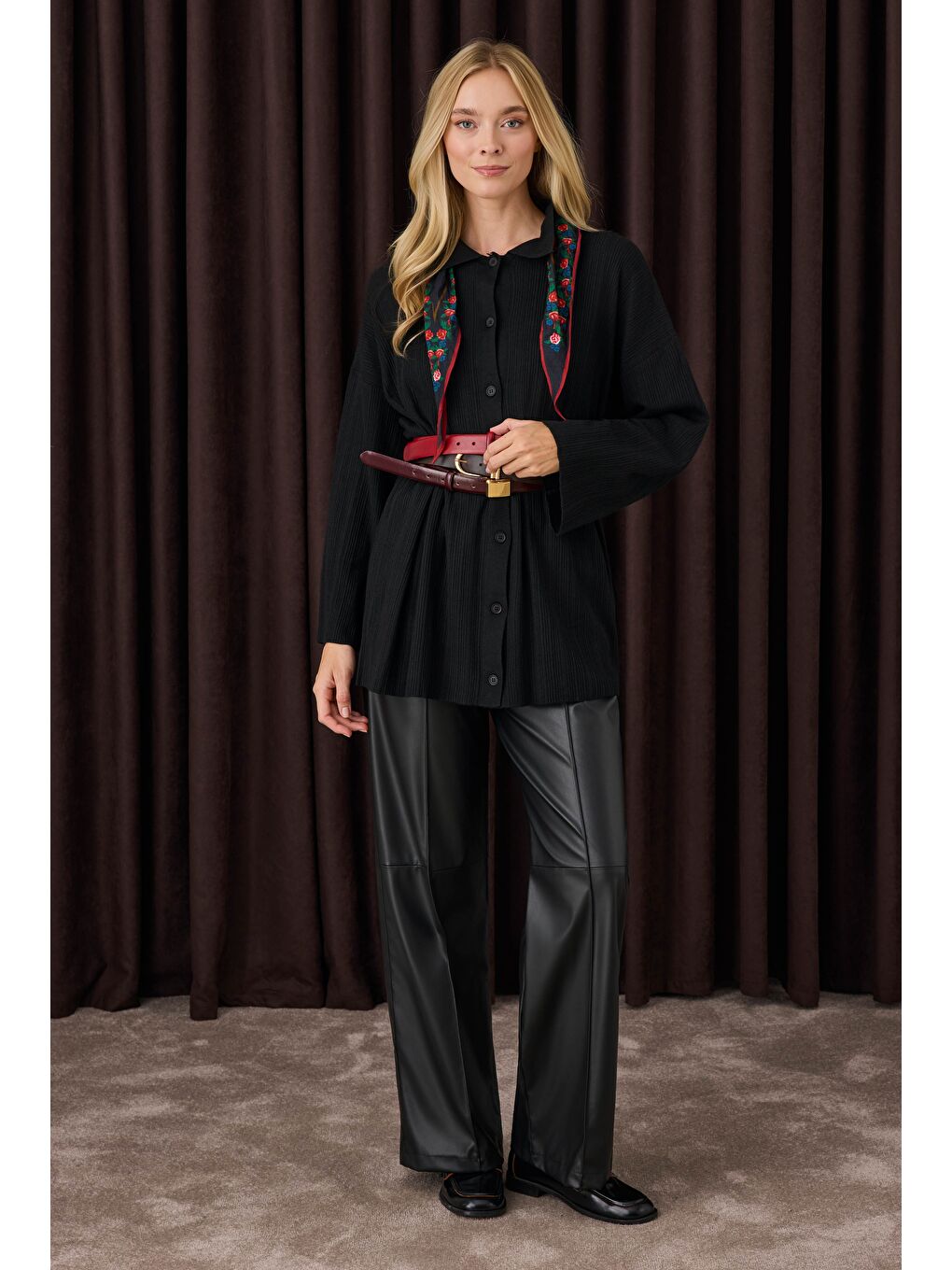 Fitilli Triko Hırka Siyah