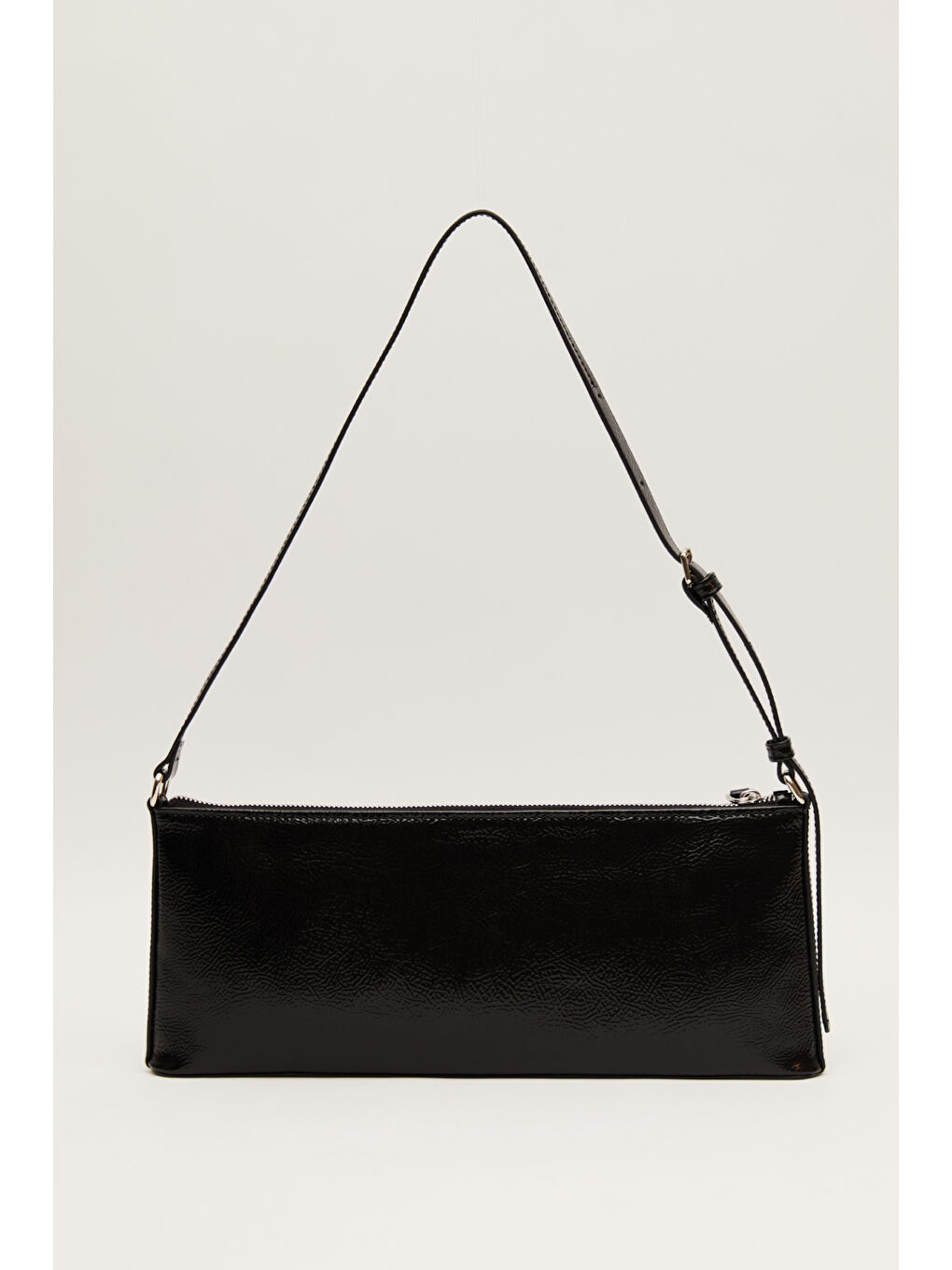 İnce Askılı Rugan Çanta Siyah-5