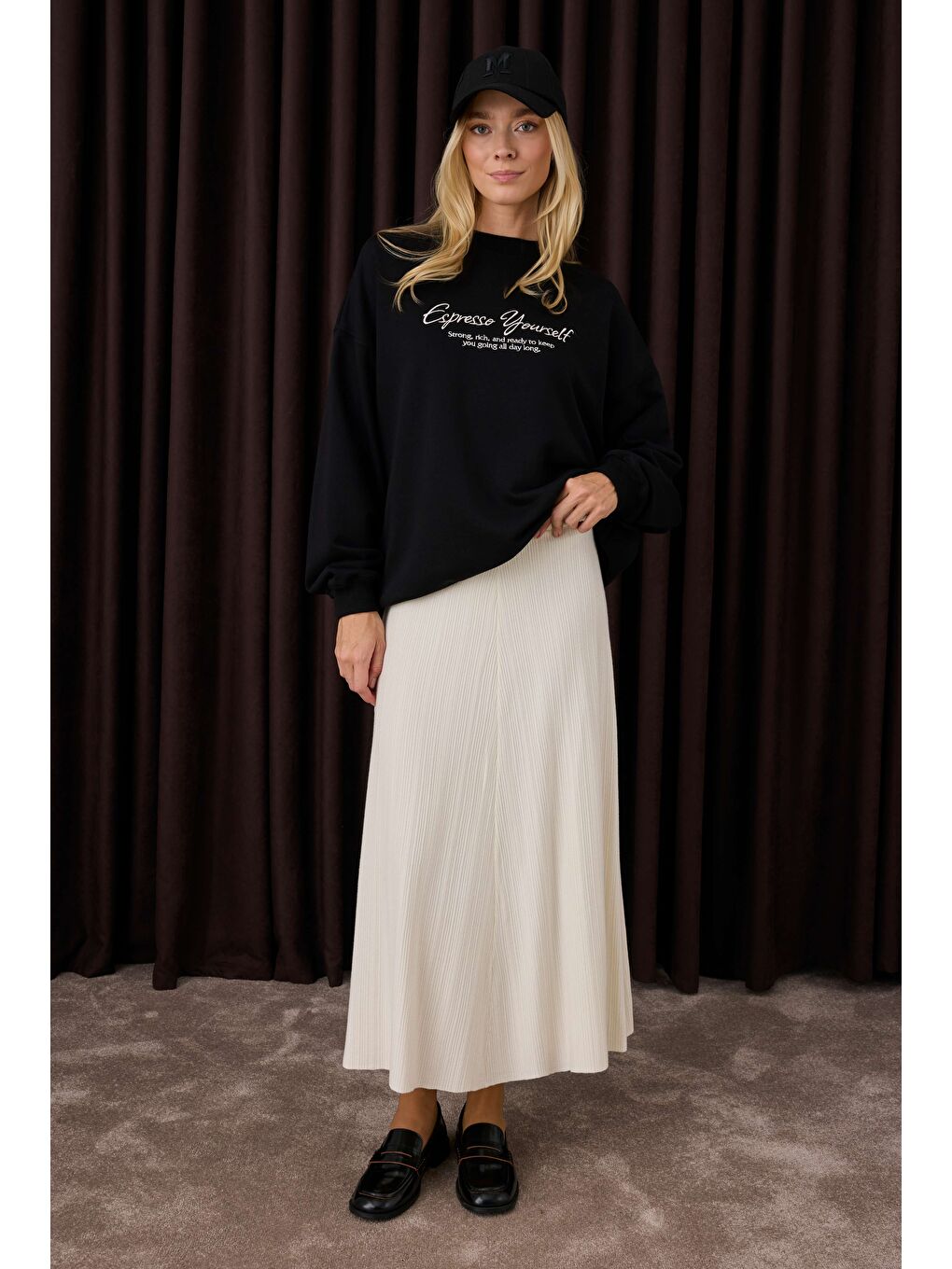 Fitilli Triko Etek Ekru