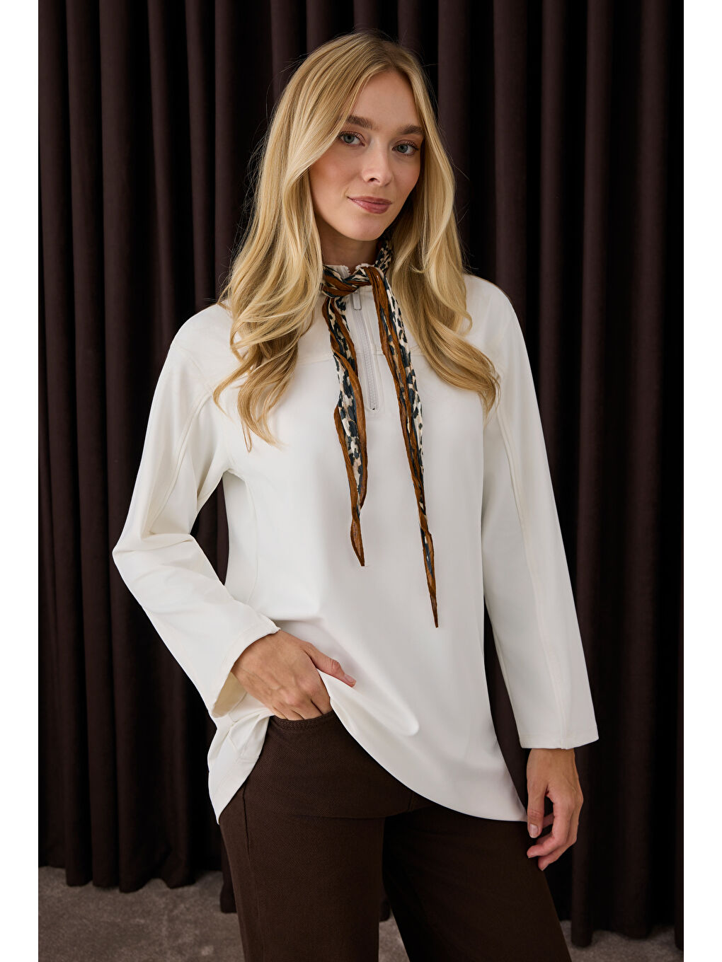 Roba Detaylı Sweat Beyaz-1