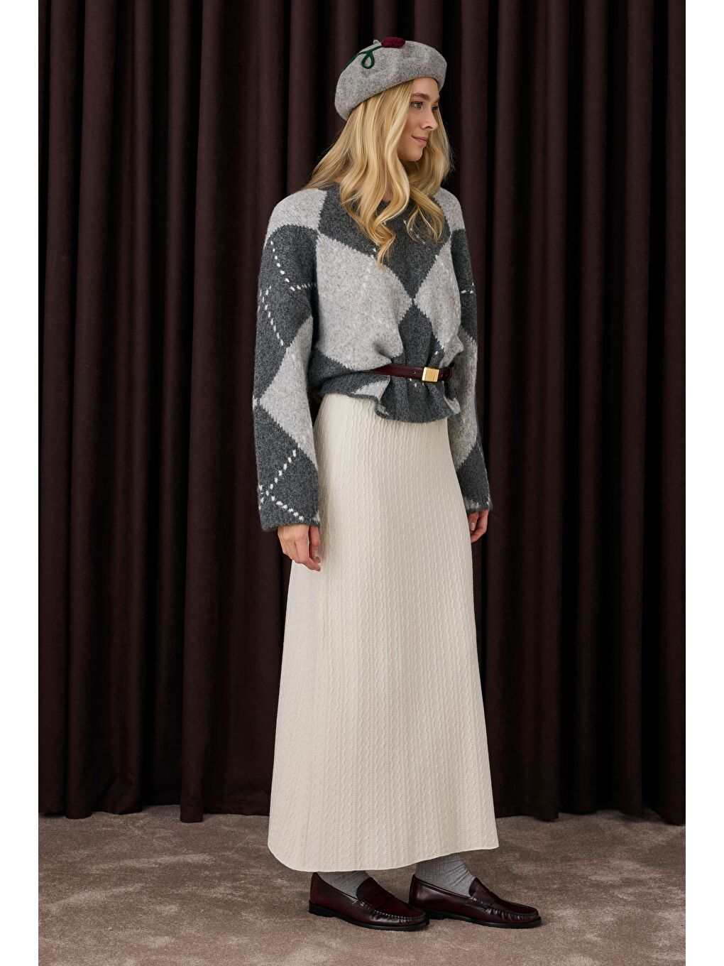 Dokulu Triko Etek Ekru-1