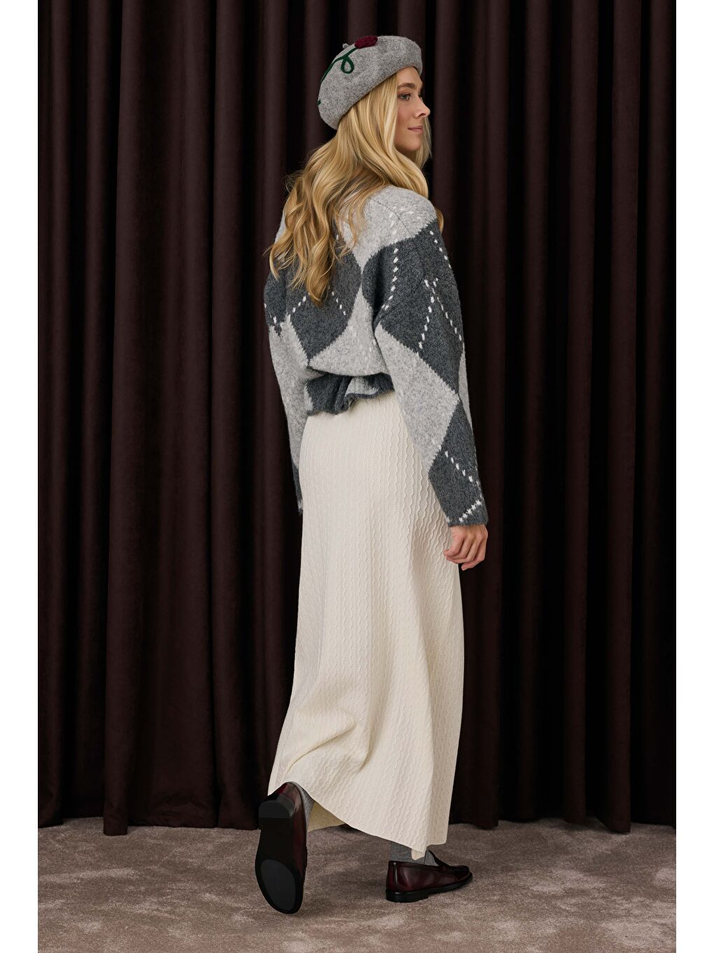 Dokulu Triko Etek Ekru-2